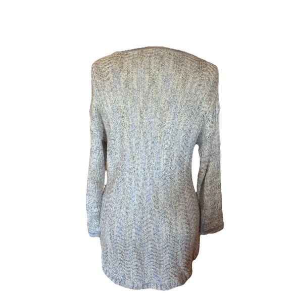 Chico’s Size 2 Blue Chevron Sweater Tunic Long Tall Women’s 8/10 Soft Cozy - Picture 4 of 9